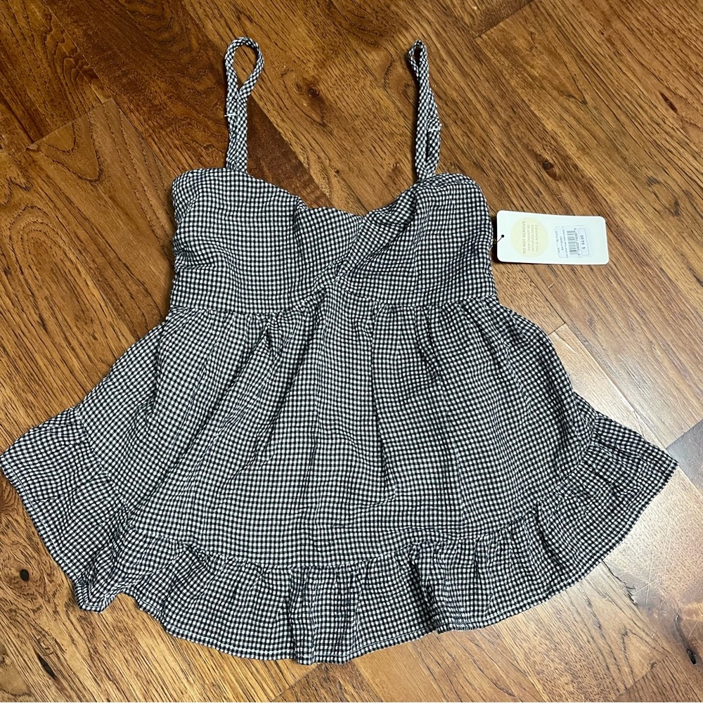 American Threads Black and White Checkered Camisole